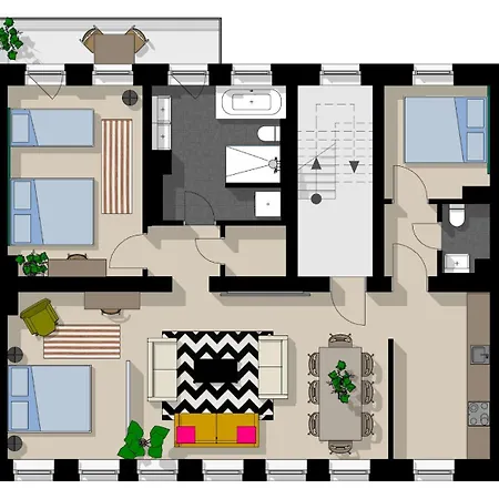Apartament Nestup - Zentrales 120 Qm Design-loft Mit Balkon Berlin
